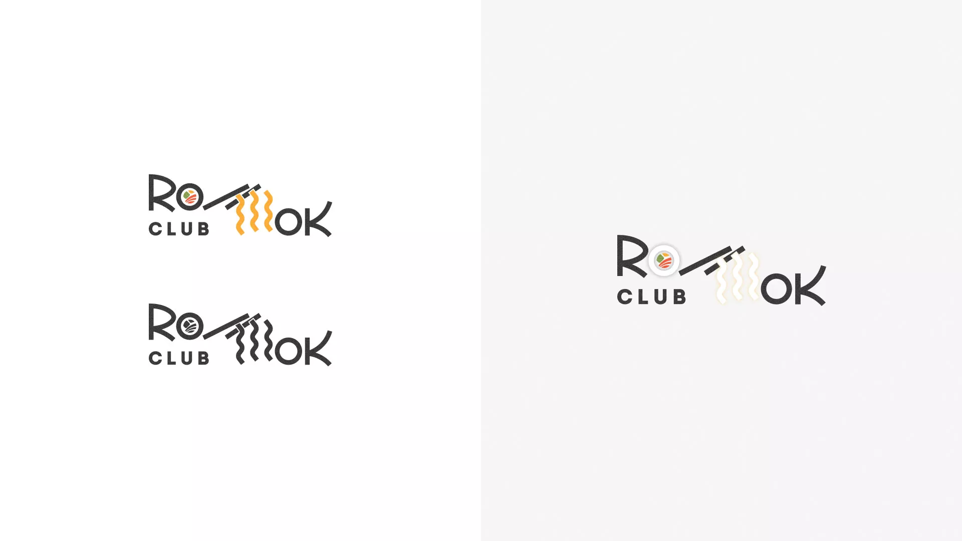 Создание логотипа суши-бара «Roll Wok Club» в Бронницах