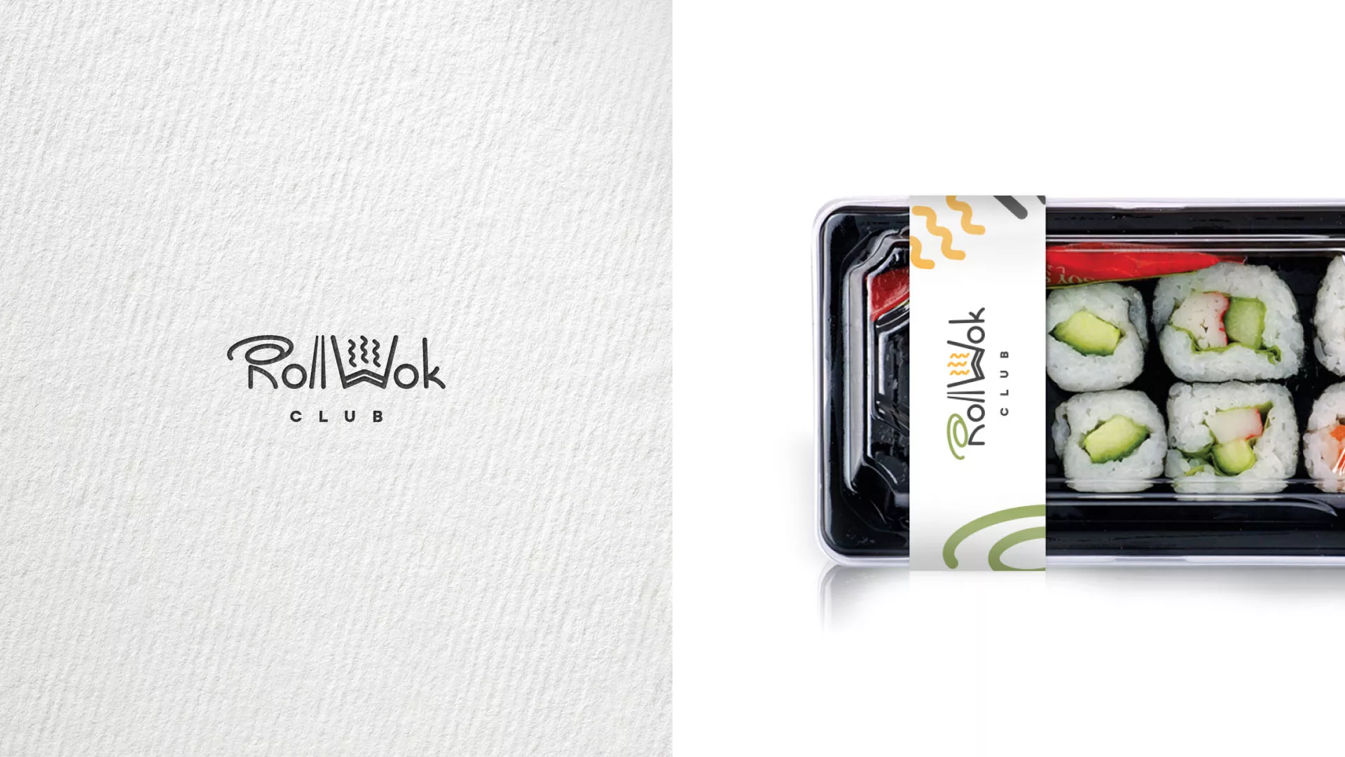 Разработка наклеек для суши-бара «Roll Wok Club» в Бронницах